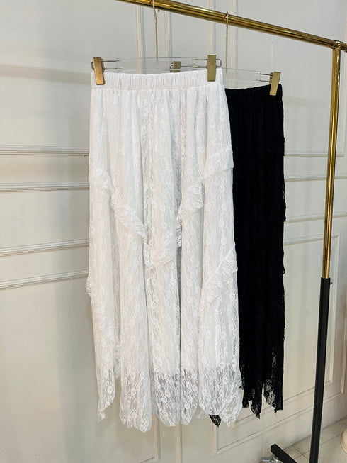Summer Lacey Asymmetrical Long Skirts